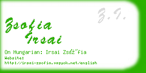 zsofia irsai business card